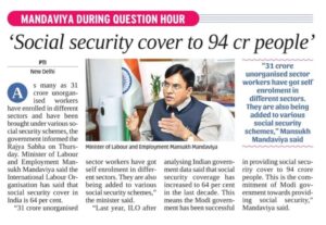 94 Crore people get social security cover: Mandaviya